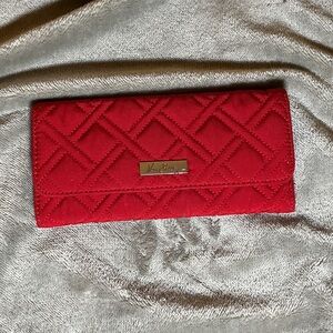 Vera Bradley Quilted Red Wallet with Gold Plaque